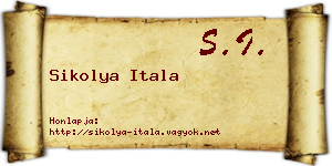 Sikolya Itala névjegykártya